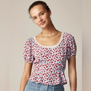 NWT Rouje X J.Crew Poet top in carnation print